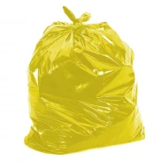 Мешки мусорные ПВД 70*110, 60 мкм, 120 л, желтые (в пластах)